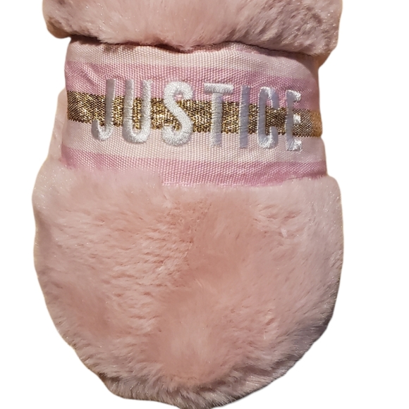 Justice Slippers Size 13-1 and 2/3 Girls kids  Faux Fur - Picture 2 of 7